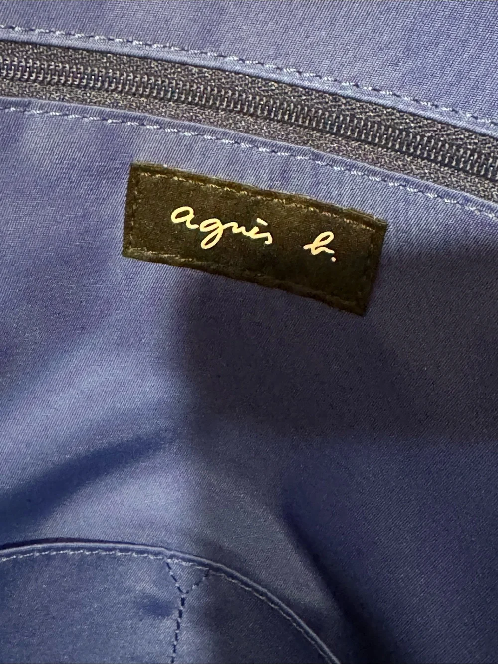 Agnes B. Black Backpack with Blue Accent Tabs